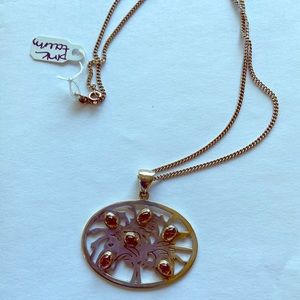Sterling tourmaline tree of life necklace